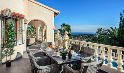 Vista del Mediterráneo y Moraira.